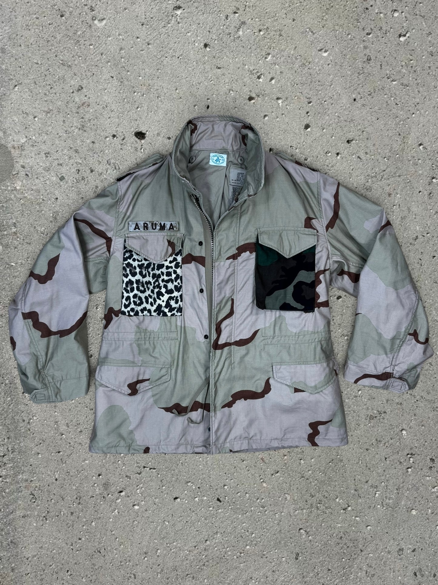 BROWN CAMO JACKET SUN PRINT - L