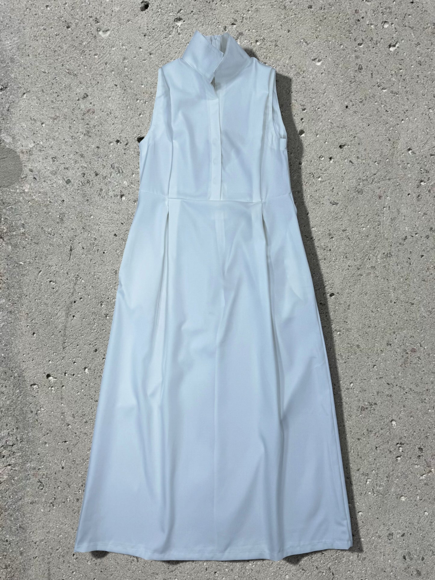 WHITE MAXI DRESS + GREY CAMO BELT + REMOVABLE BOW - SET - M