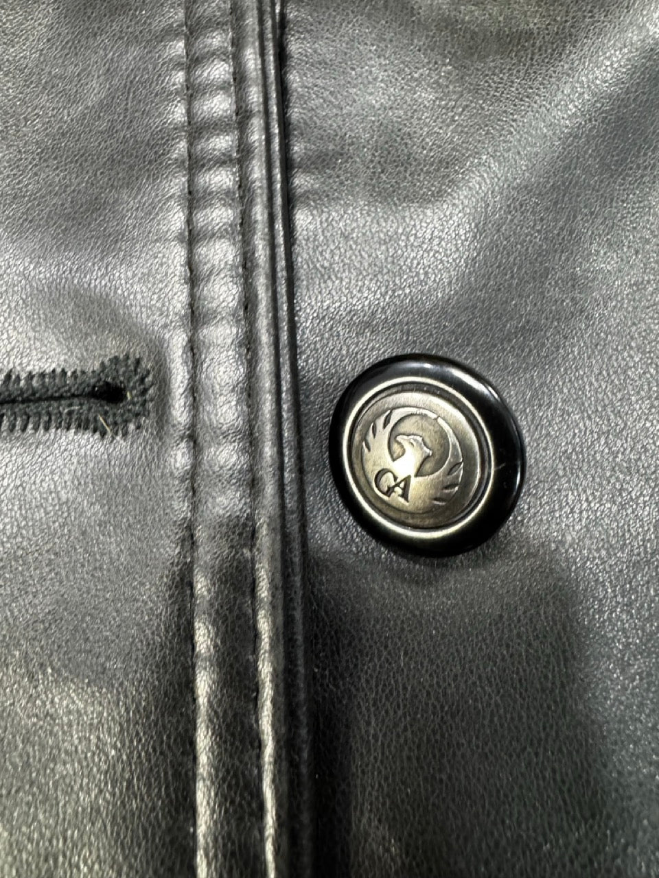 1990S BLACK ITALIAN LEATHER COAT - S
