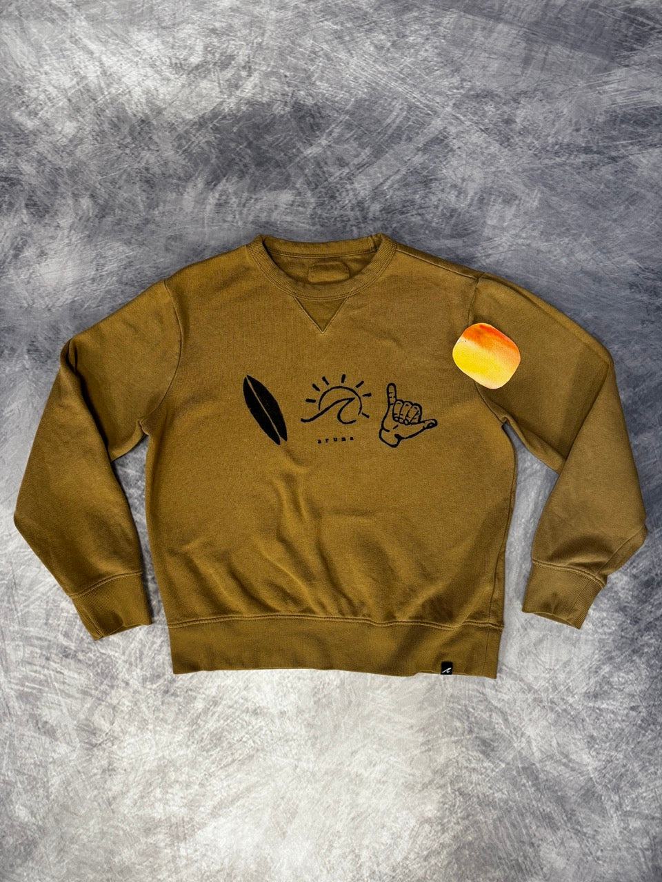 BROWN SURF SWEATER CREWNECK - S