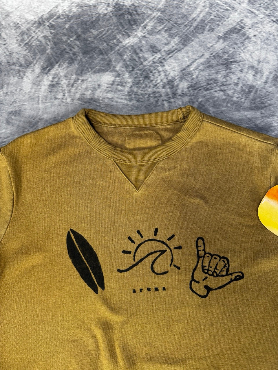 BROWN SURF SWEATER CREWNECK - S