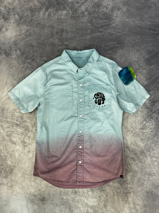 CHILL OUT TWO TONE SHIRT - BLUE/ PURPLE M