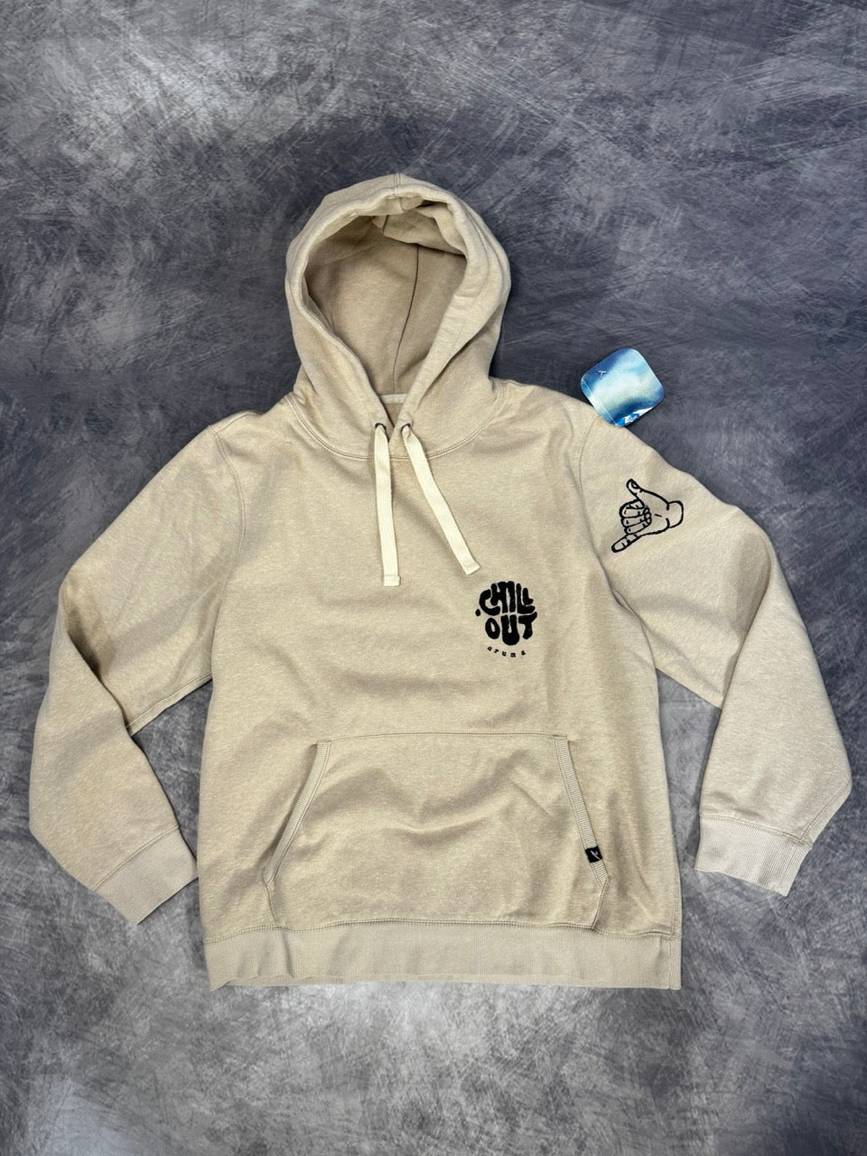CHILL OUT BEIGE HOODIE - L