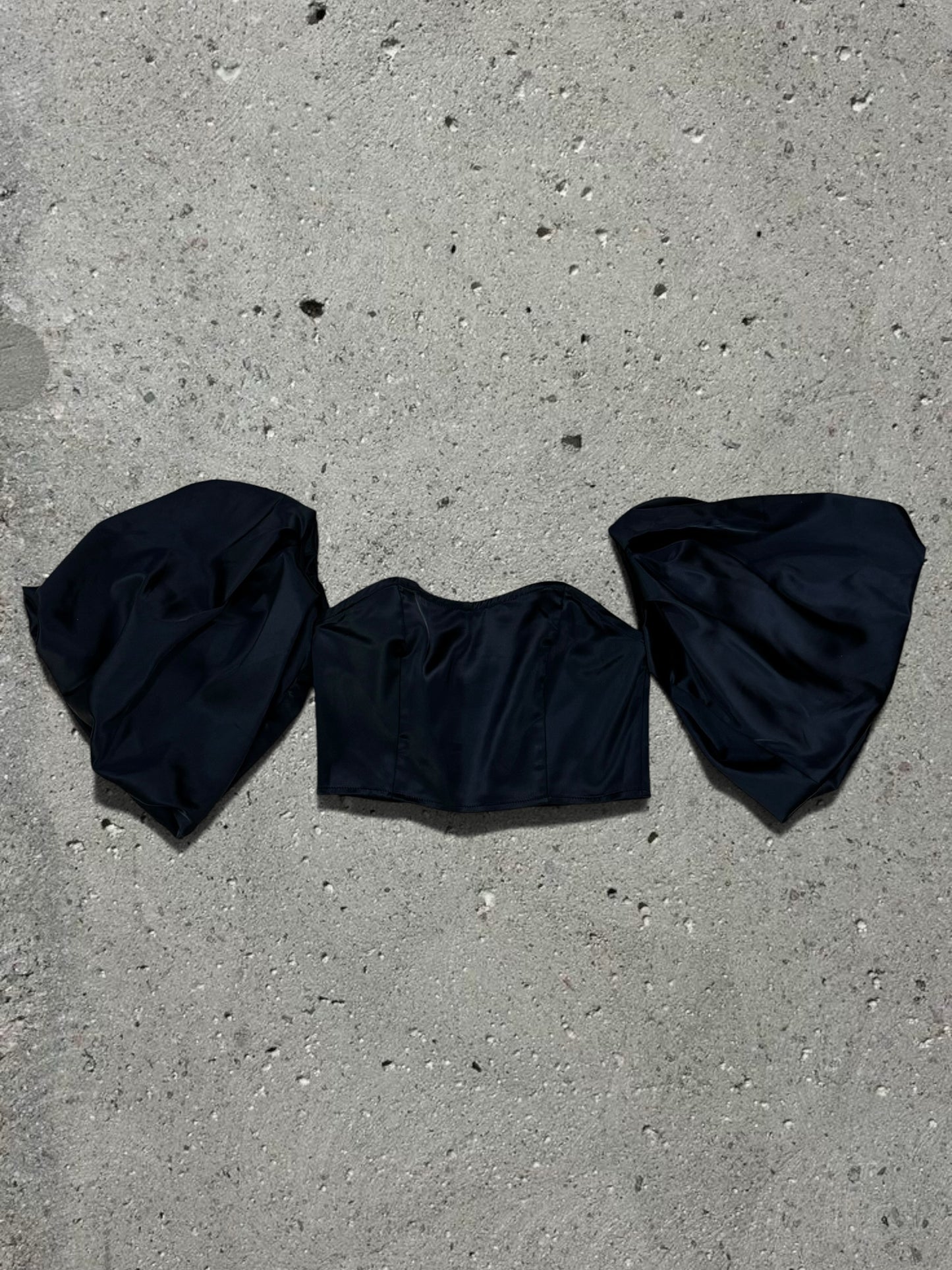 BLACK / CAMO MAXI SKIRT + BLACK CROP TOP - SET - XS