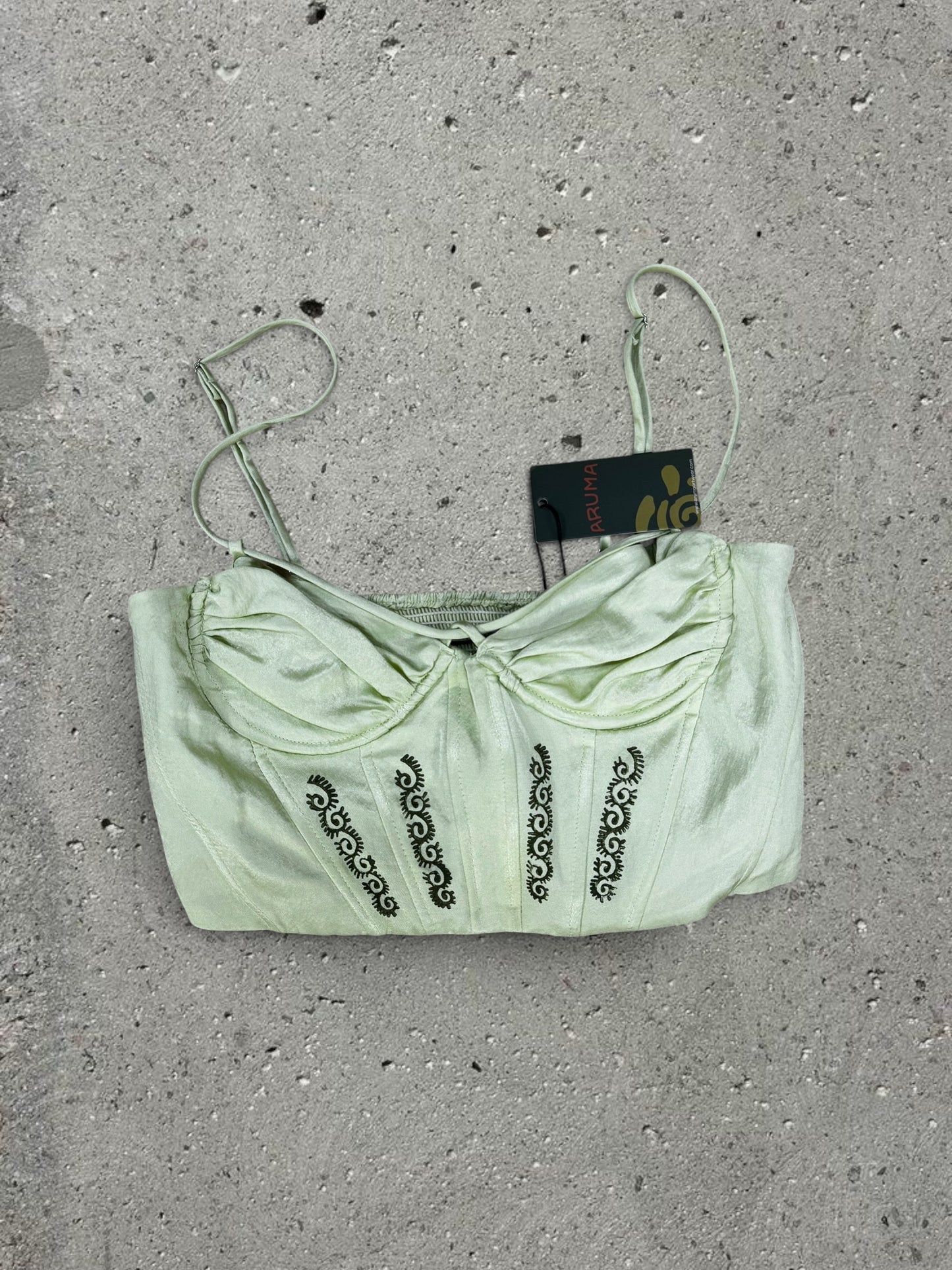 GREEN CAMO VEST + OLIVE GREEN PANTS + LIGHT GREEN TOP - SET - S