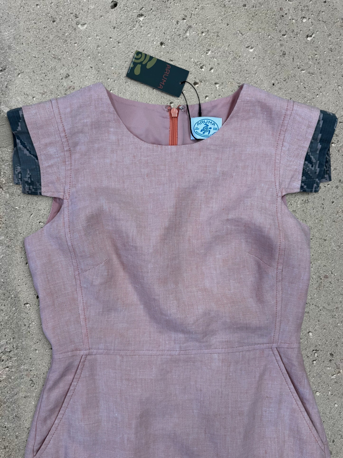 CORAL COCKTAIL DRESS LINEN - XS/S