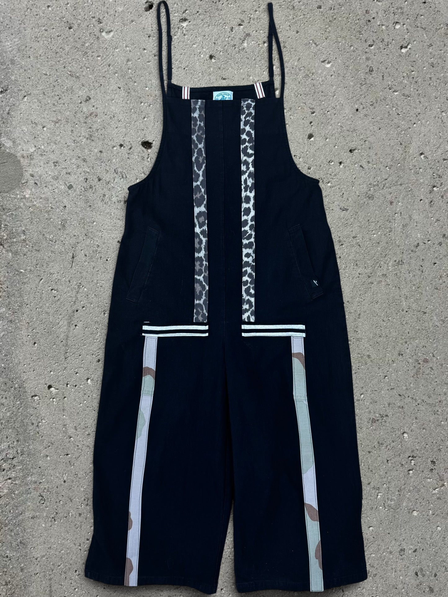 BLACK OVERALLS + BLACK MESH BODYSUIT - SET - S