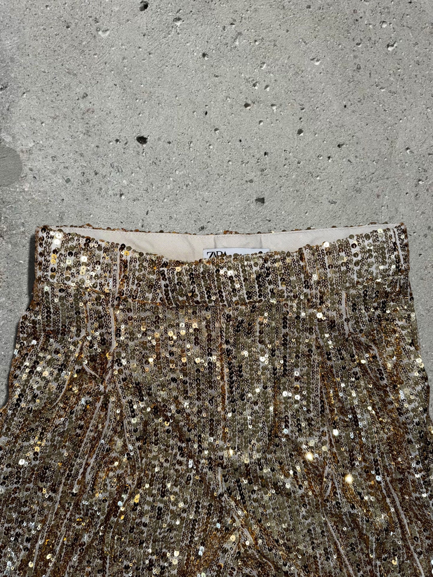 TAN CAMO COW PRINT JACKET + GOLD SEQUIN TROUSERS - SET - S