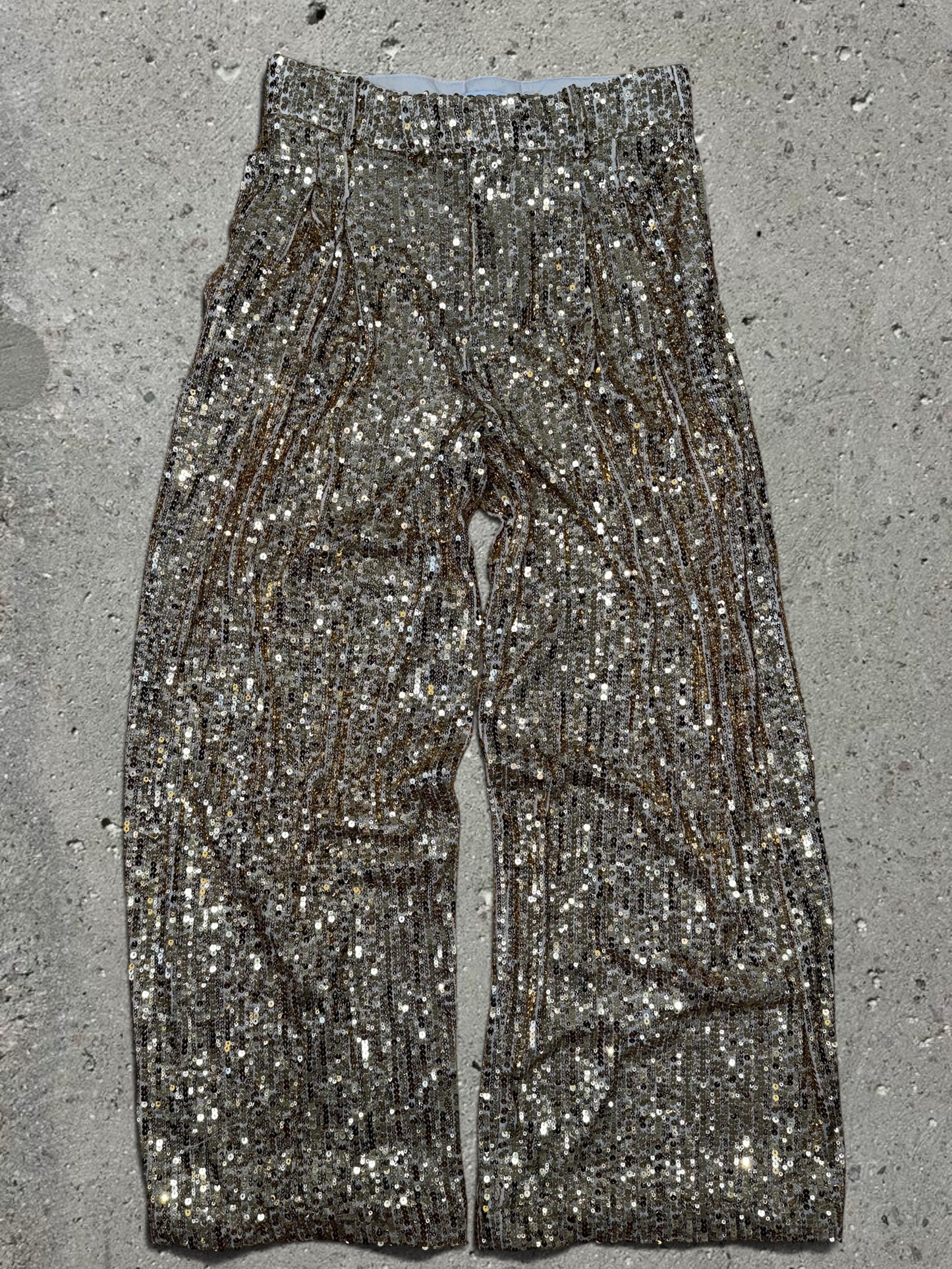 TAN CAMO COW PRINT JACKET + GOLD SEQUIN TROUSERS - SET - S