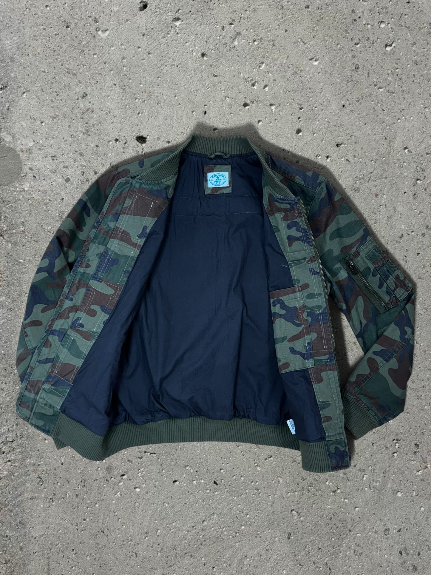 GREEN CAMO JACKET RED TRIM - M