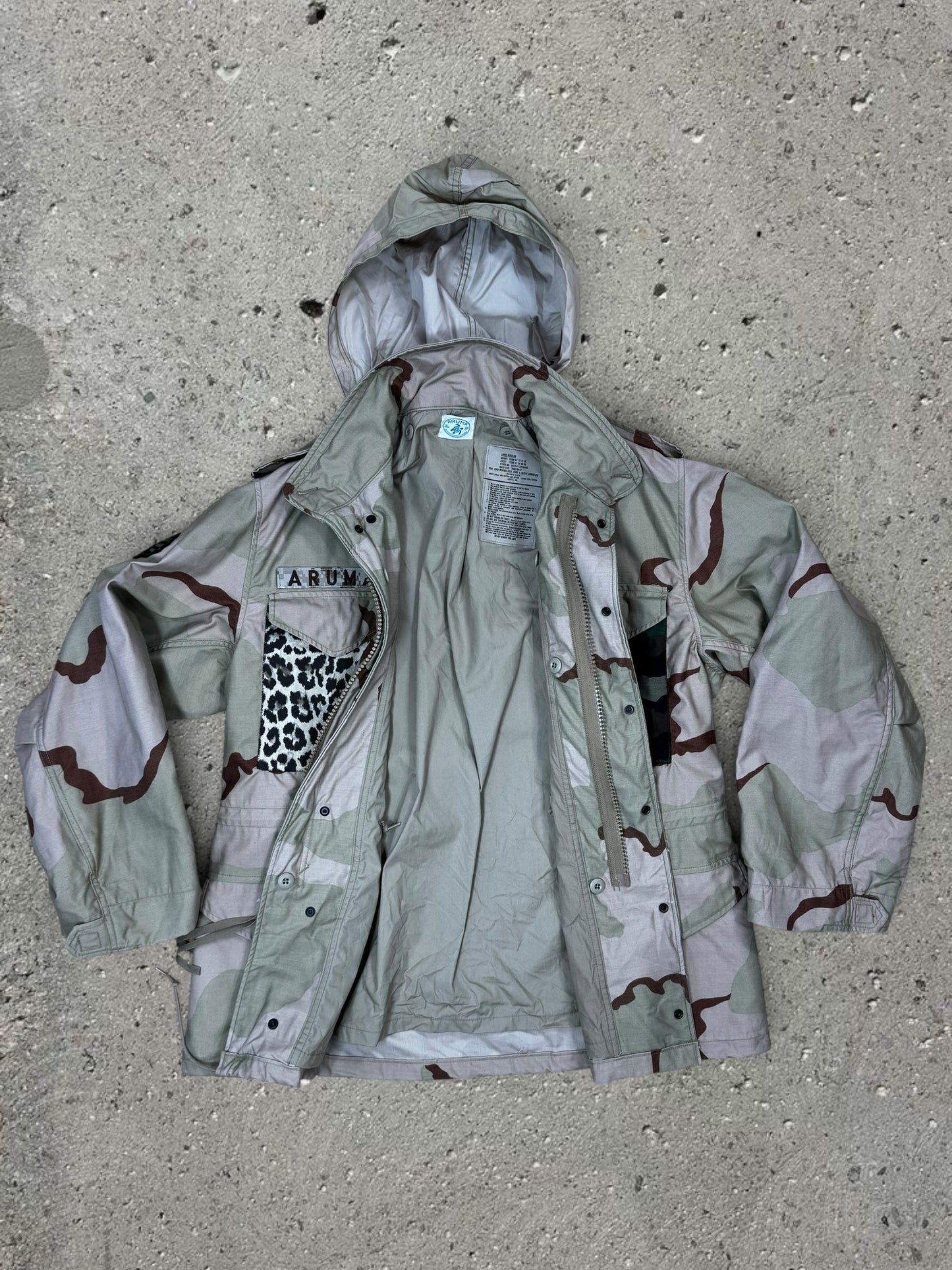 BROWN CAMO JACKET SUN PRINT - L