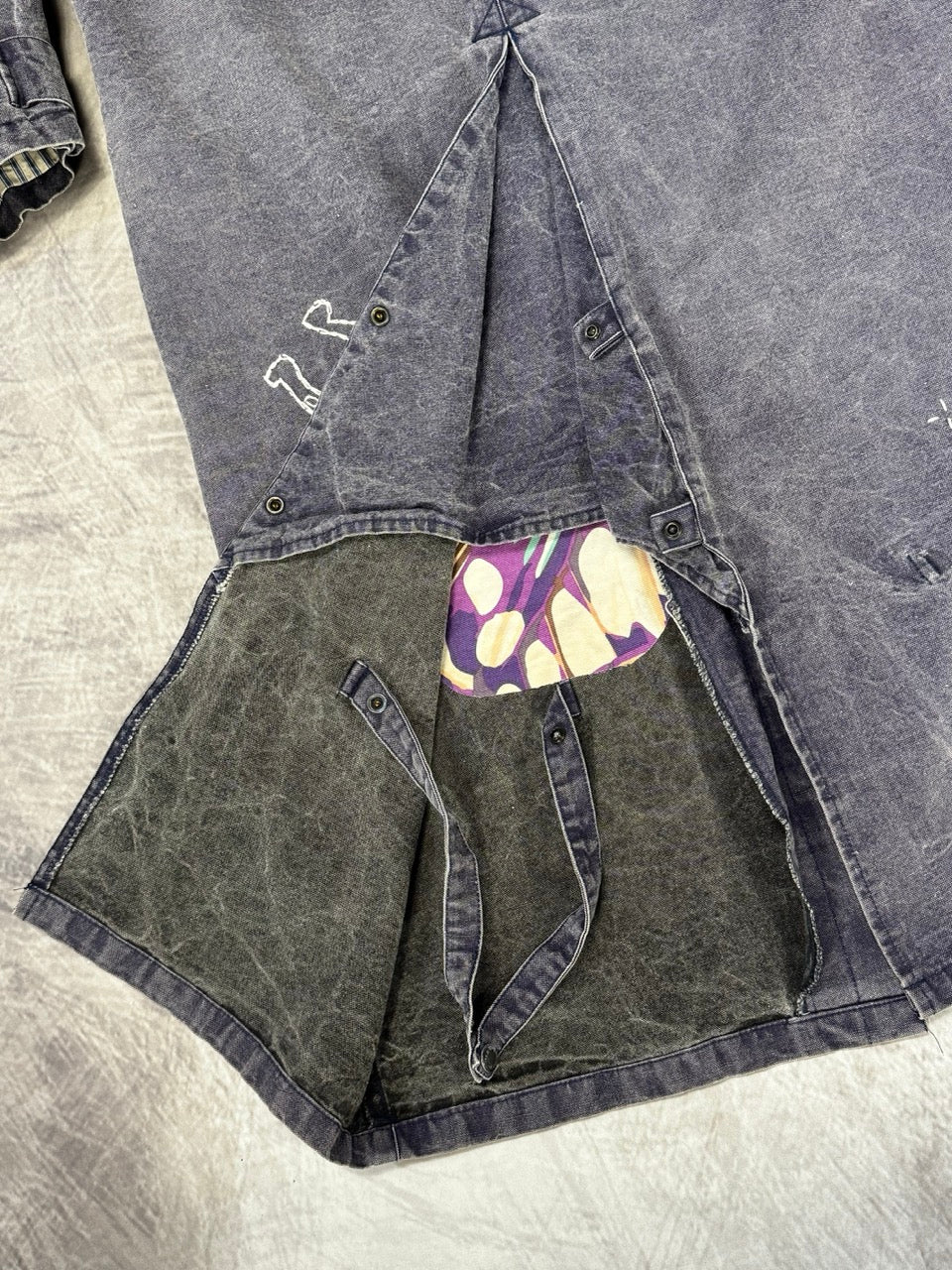 VINTAGE DARK VIOLET DENIM DUSTER - M