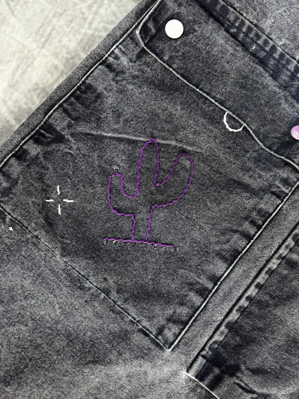 VINTAGE DARK VIOLET DENIM DUSTER - M