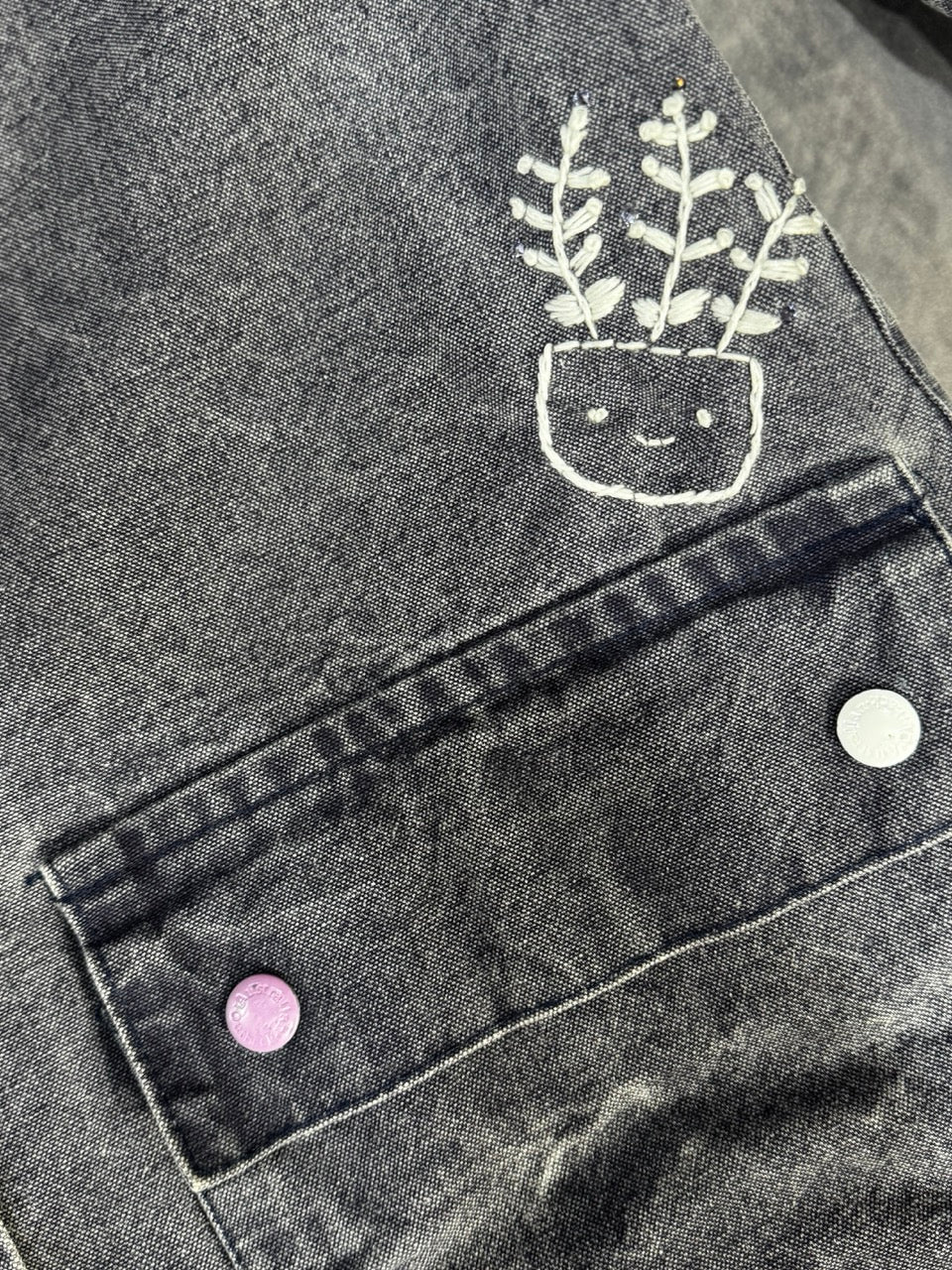 VINTAGE DARK VIOLET DENIM DUSTER - M