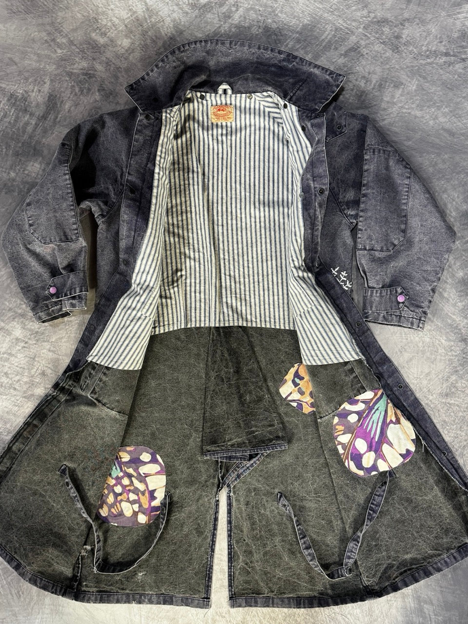 VINTAGE DARK VIOLET DENIM DUSTER - M