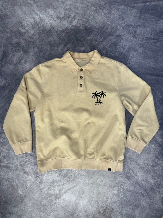 CREAM BUTTON UP - PAM SWEATER - M