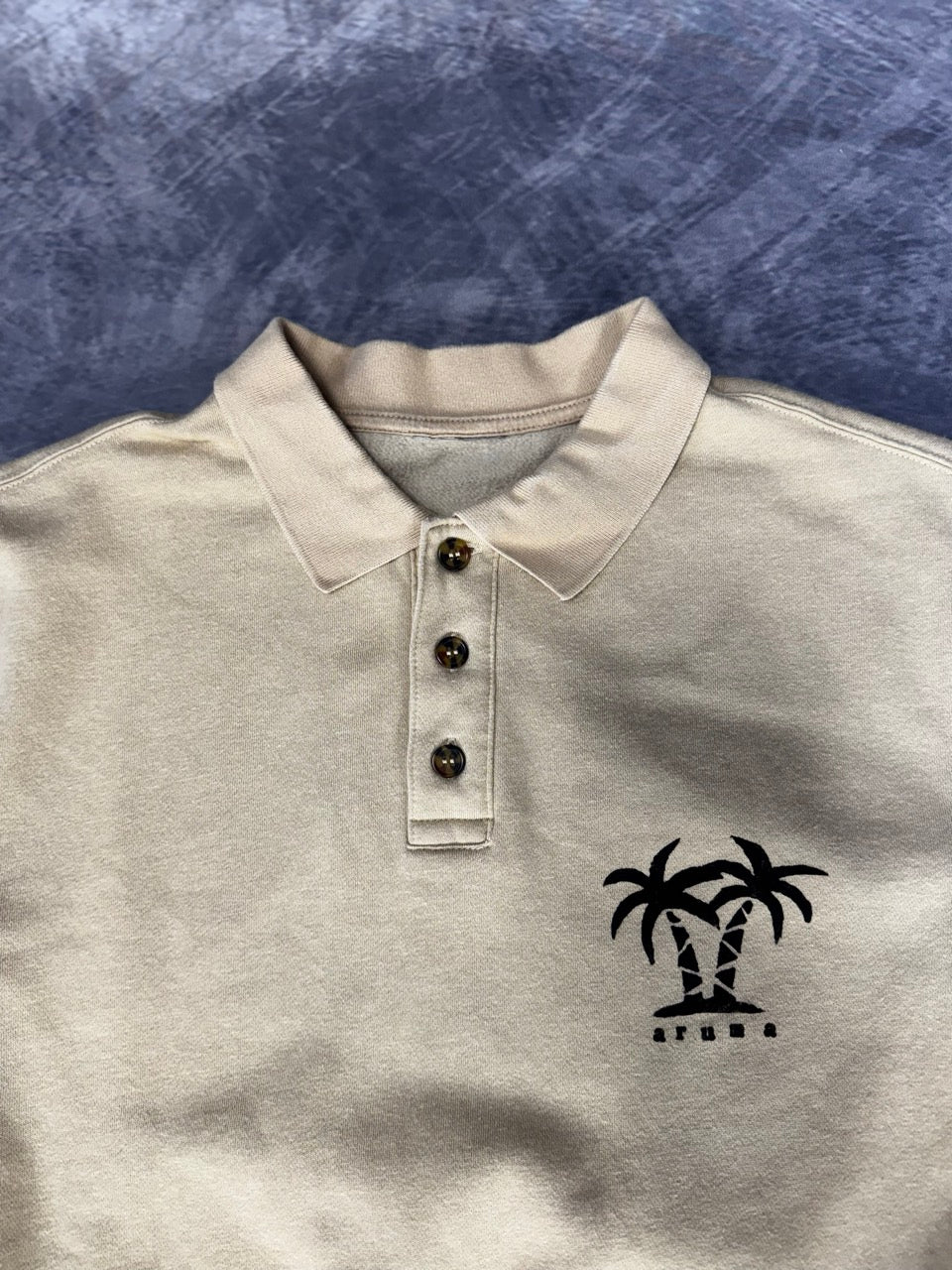 CREAM BUTTON UP - PAM SWEATER - M