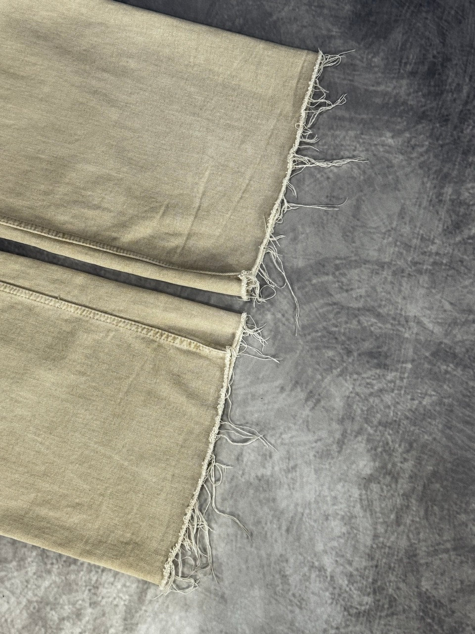 KHAKI WIDE LEG PANTS - DECORATED WITH PENDLETON WOOL - 8