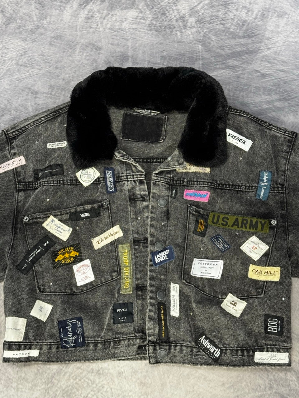 BLACK LABEL PATCHES DENIM JACKET - M