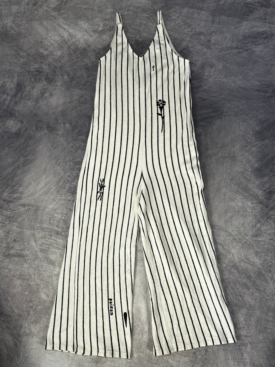 METAMORPHOSIS BLACK AND WHITE STRIPED JUMPSUIT - M