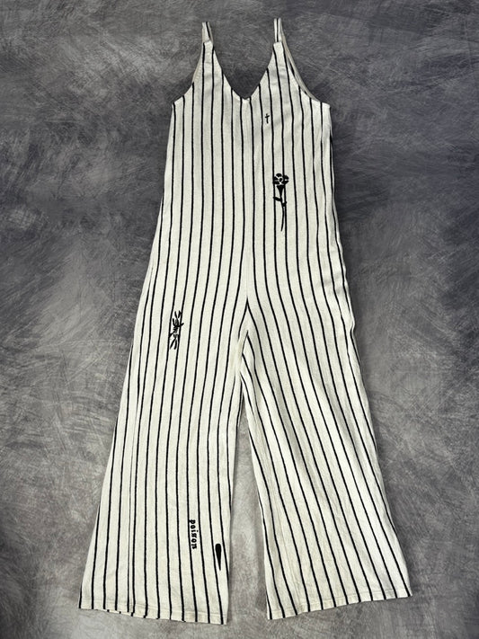 METAMORPHOSIS BLACK AND WHITE STRIPED JUMPSUIT - M