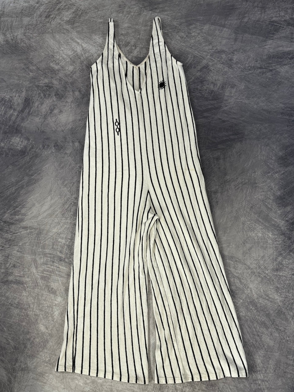 METAMORPHOSIS BLACK AND WHITE STRIPED JUMPSUIT - M