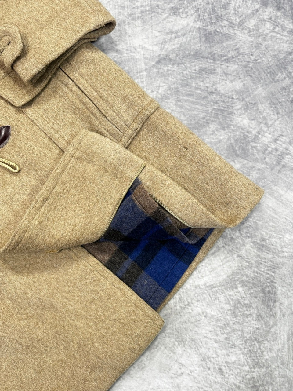 1980S LODEN WOOL DUFFLE COAT WITH HOOD - L