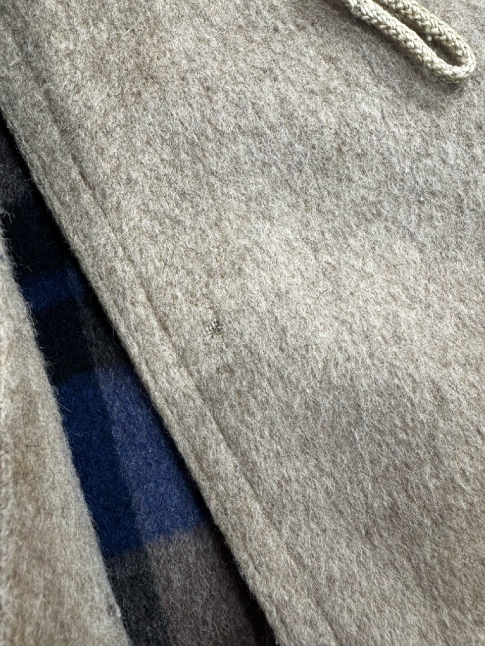 1980S LODEN WOOL DUFFLE COAT WITH HOOD - L