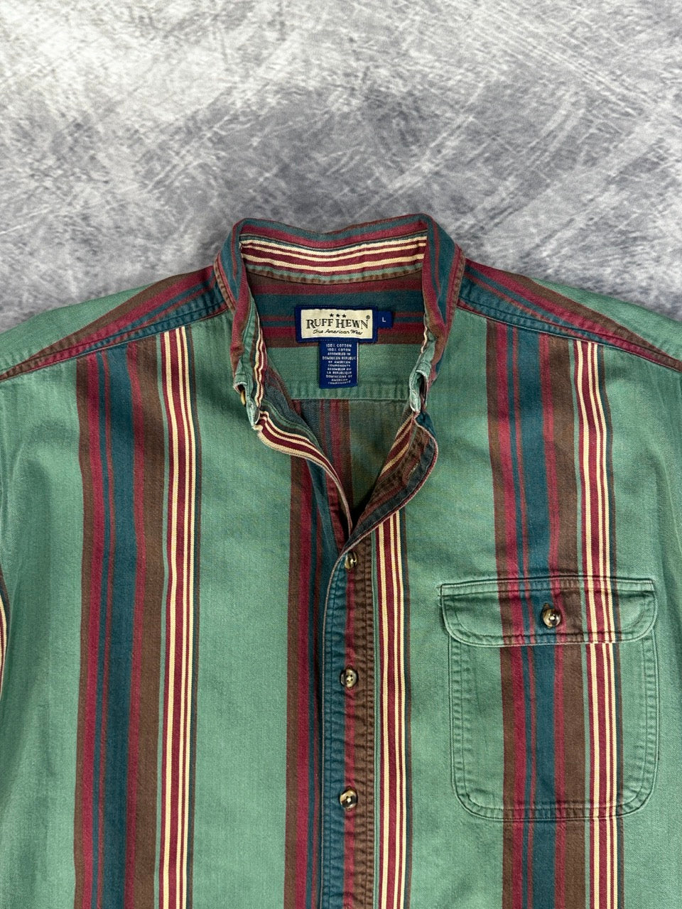 1990S MULTICOLOR LONG SLEEVE BUTTON-DOWN SHIRT -  L
