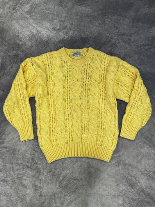 1980S ITALIAN YELLOW KNIT SWEATER - M