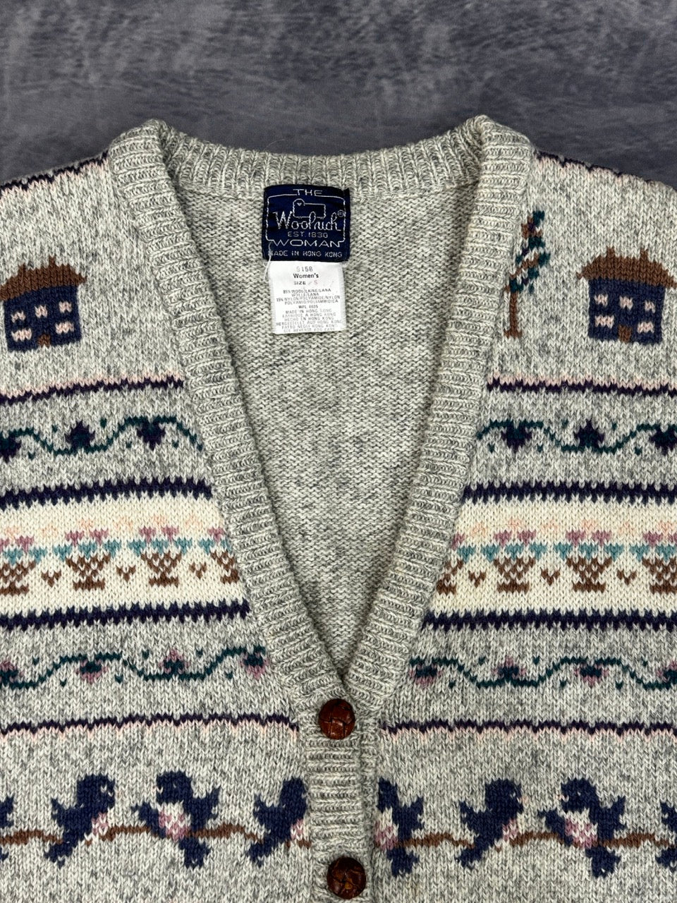 1980S MULTICOLOR WOOL KNIT VEST - S