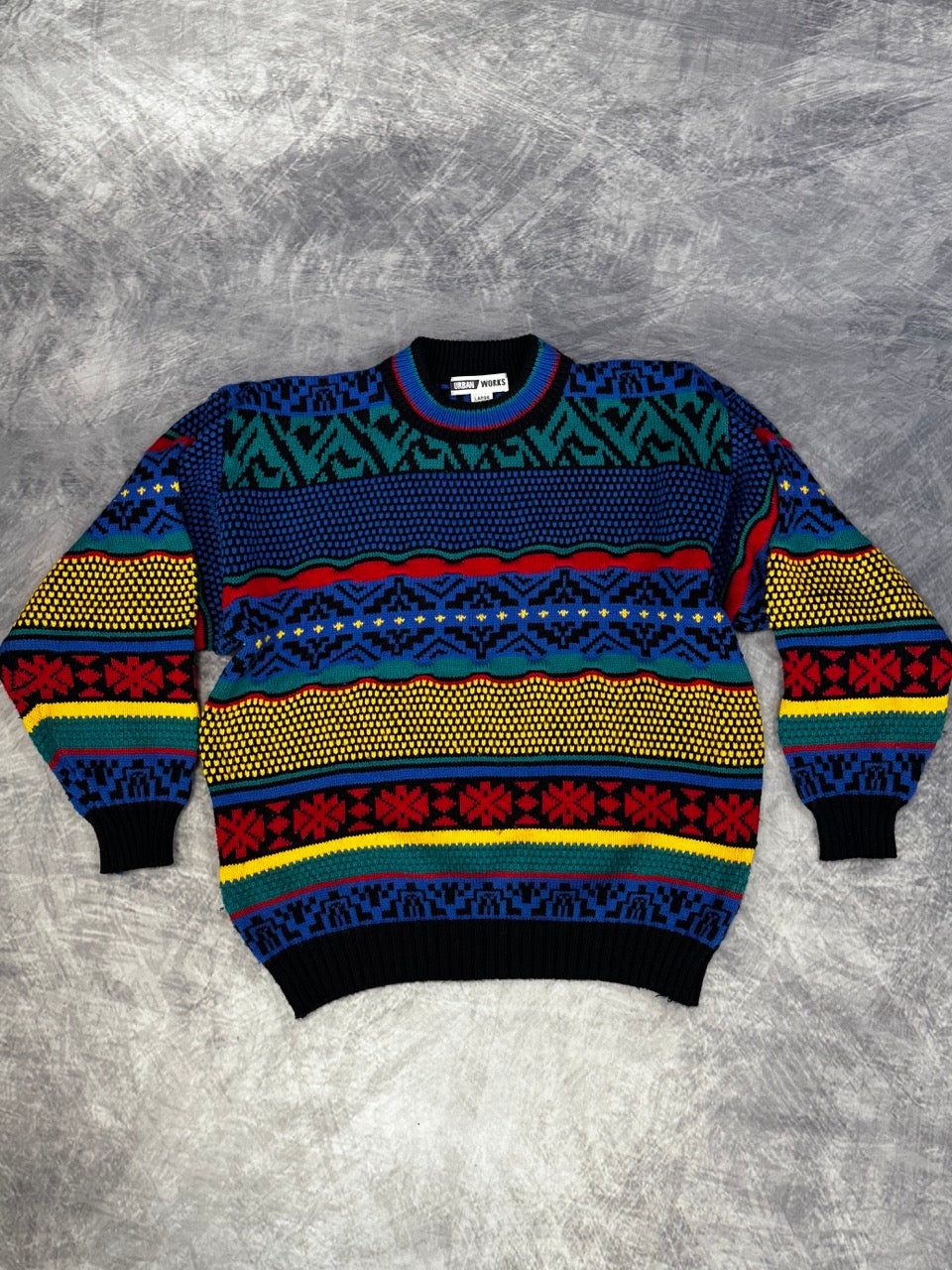 1990S MULTICOLOR KNIT SWEATER - L