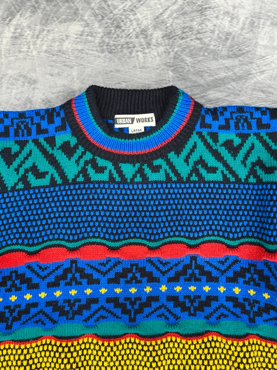 1990S MULTICOLOR KNIT SWEATER - L