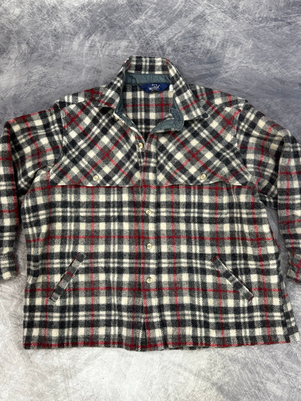 1980S HEAVYWEIGHT PLAID SHIRT JACKET - XXL