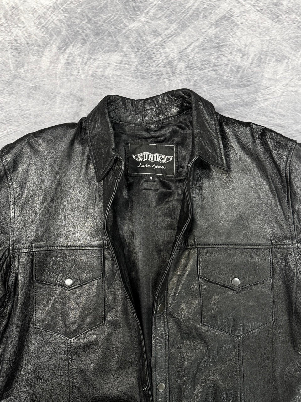 1990S BLACK LEATHER JACKET - M