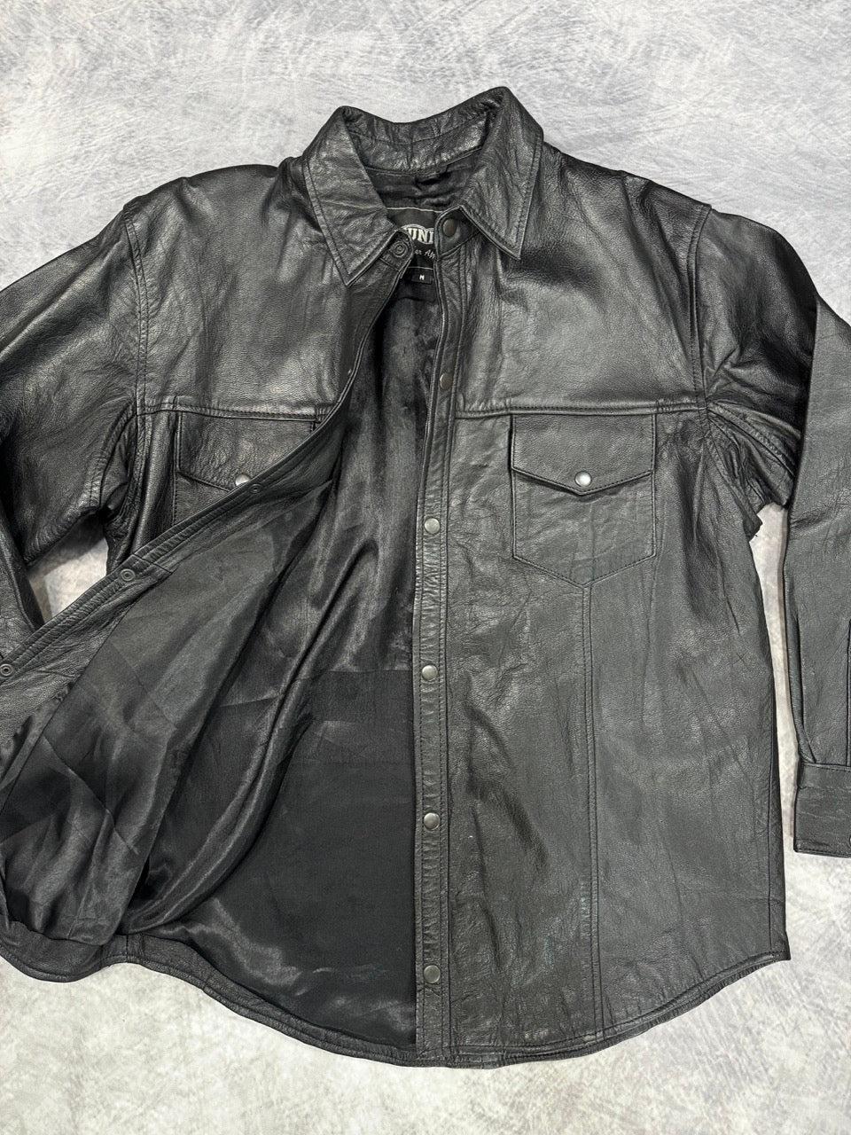 1990S BLACK LEATHER JACKET - M