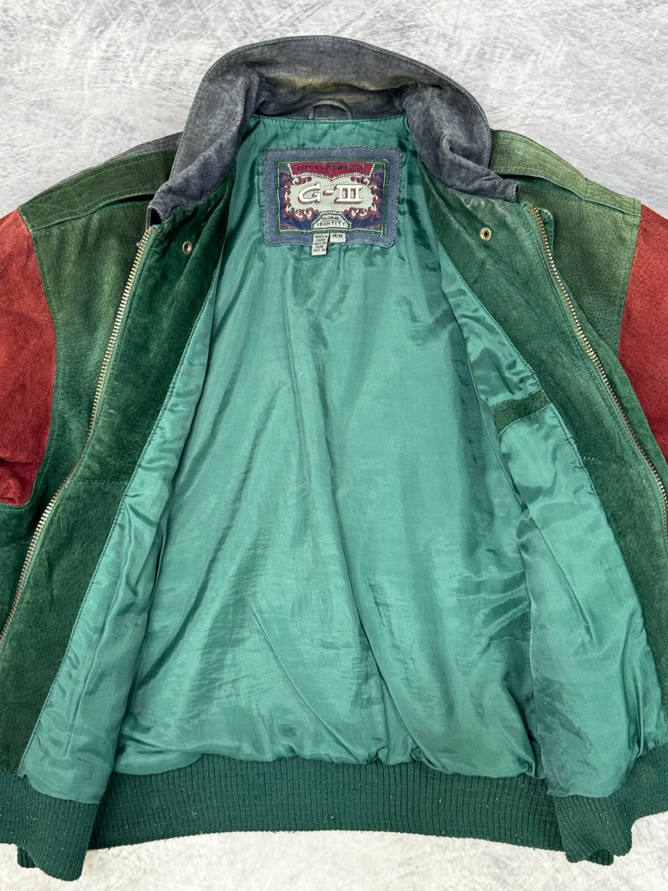 1990S MULTICOLOR LEATHER JACKET - M