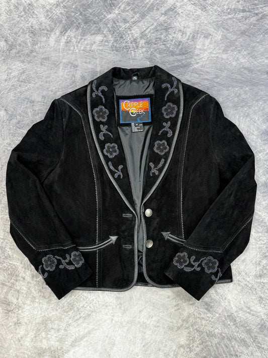 1990S BLACK SUEDE WESTERN JACKET - M