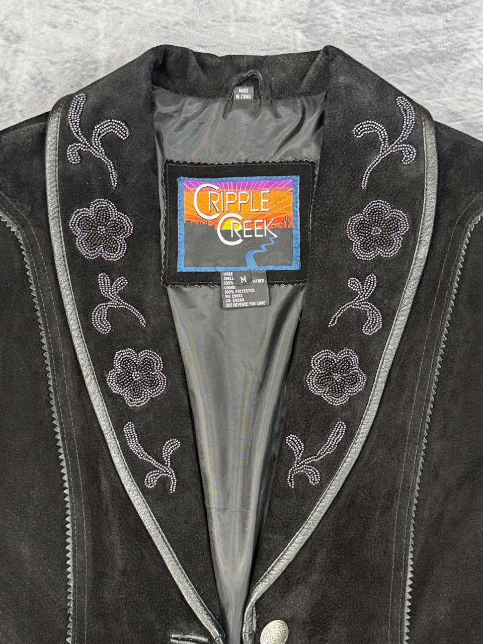 1990S BLACK SUEDE WESTERN JACKET - M