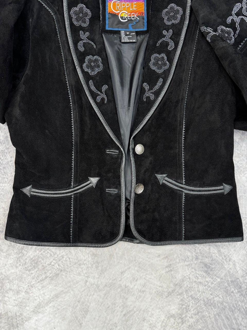 1990S BLACK SUEDE WESTERN JACKET - M