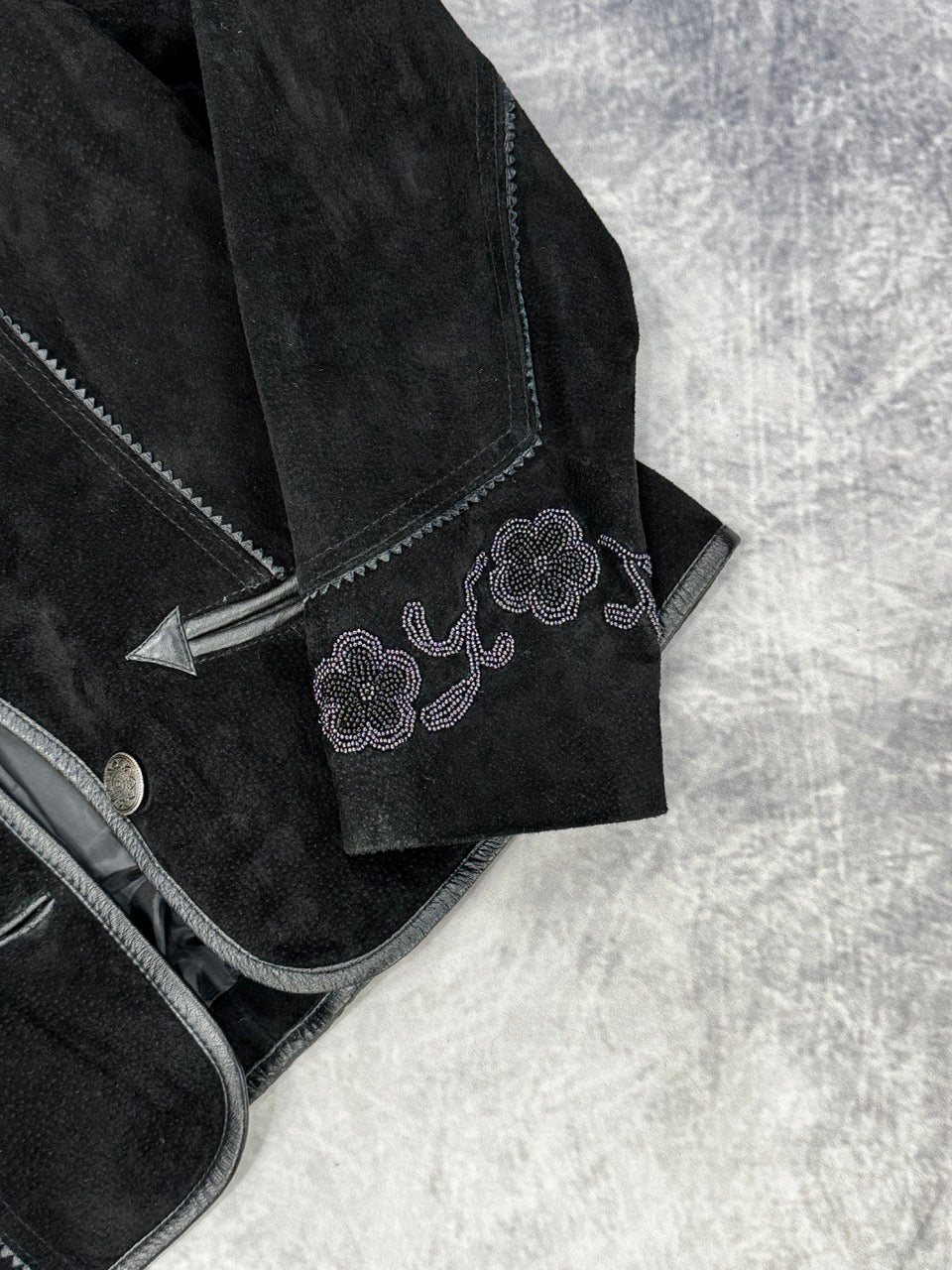 1990S BLACK SUEDE WESTERN JACKET - M