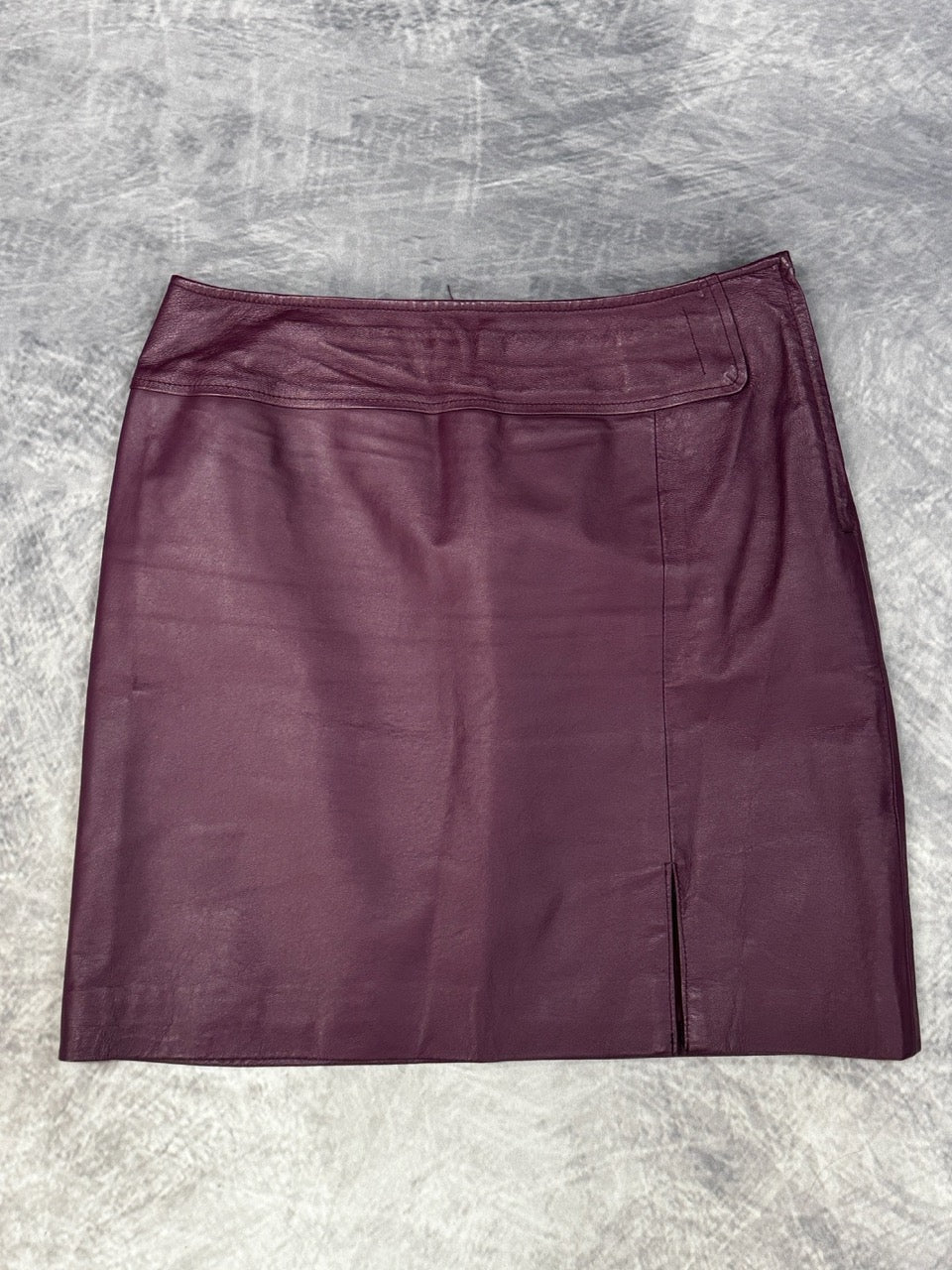 1990S GRAPE LEATHER SKIRT - 10
