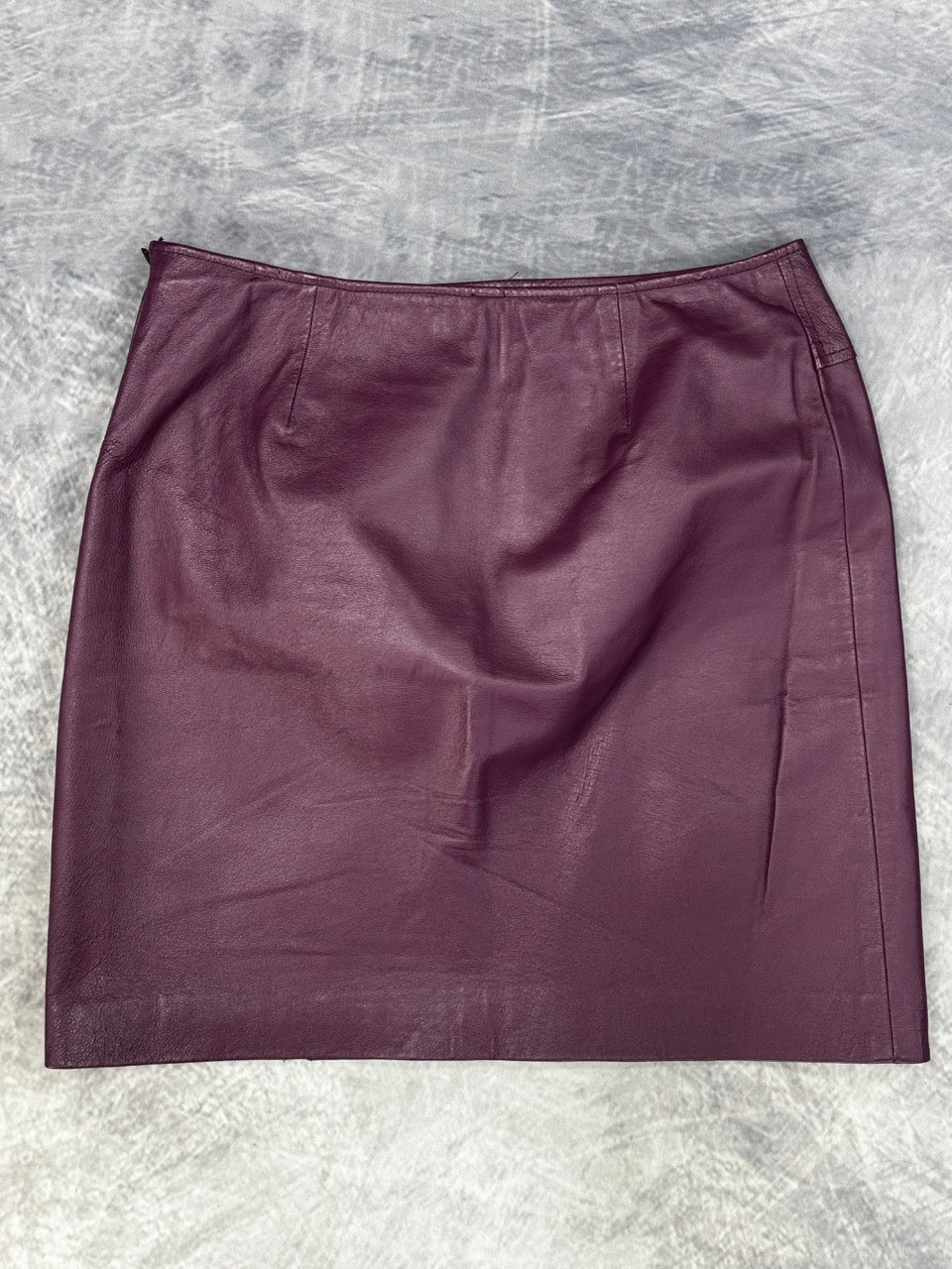1990S GRAPE LEATHER SKIRT - 10