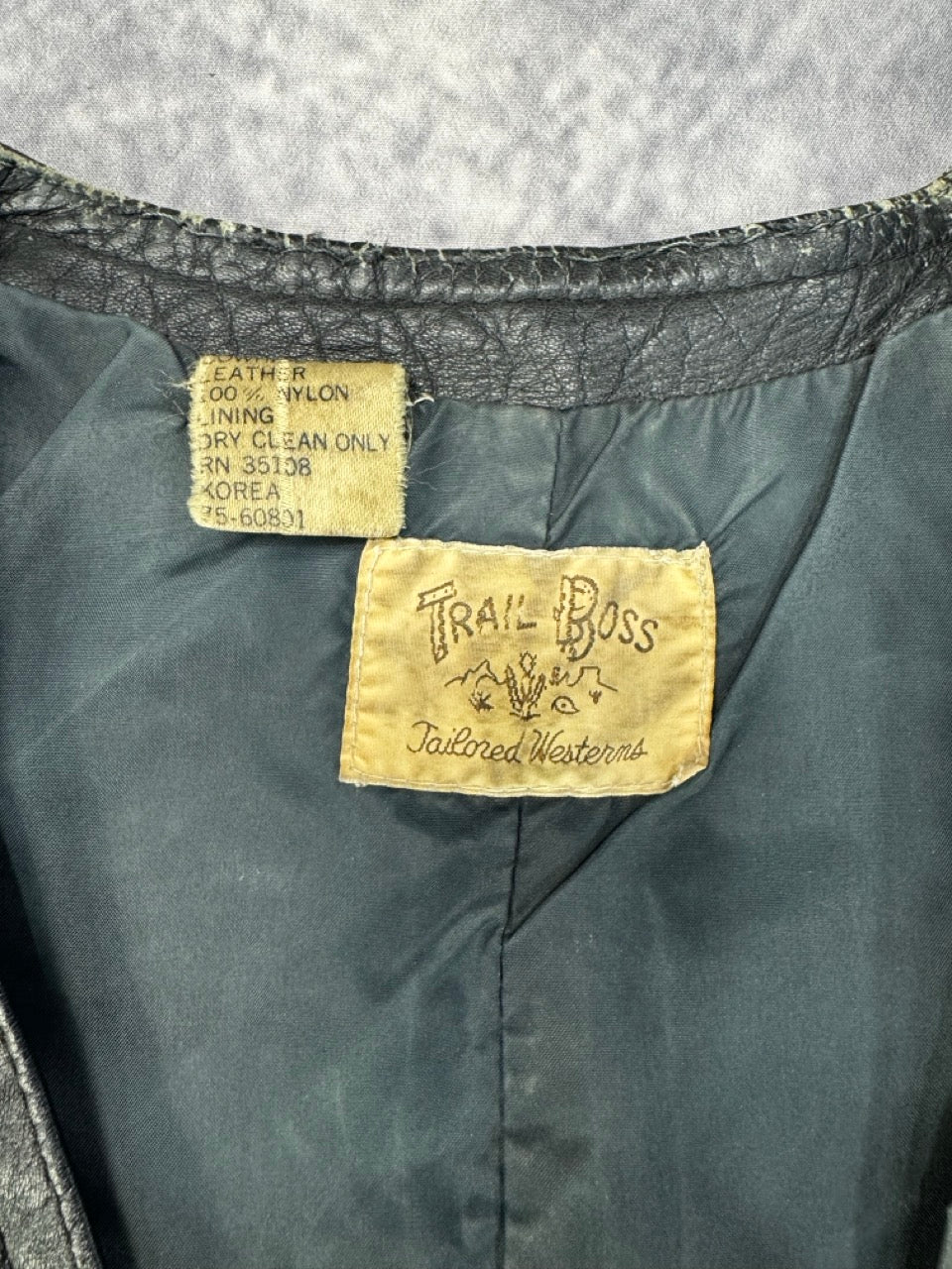 1980S BLACK LEATHER VEST - M