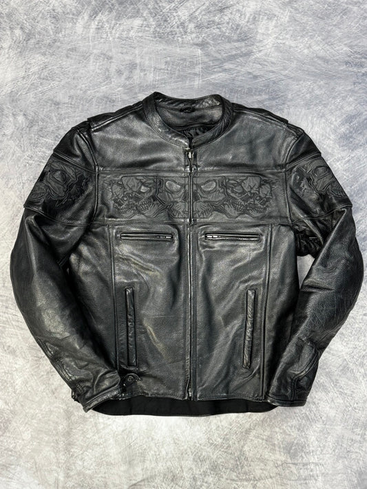 1990S BLACK BIKER JACKET - S