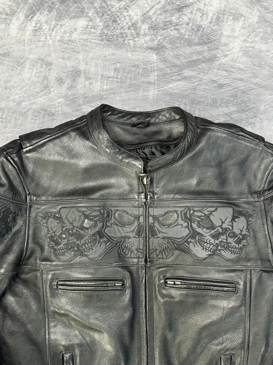 1990S BLACK BIKER JACKET - S
