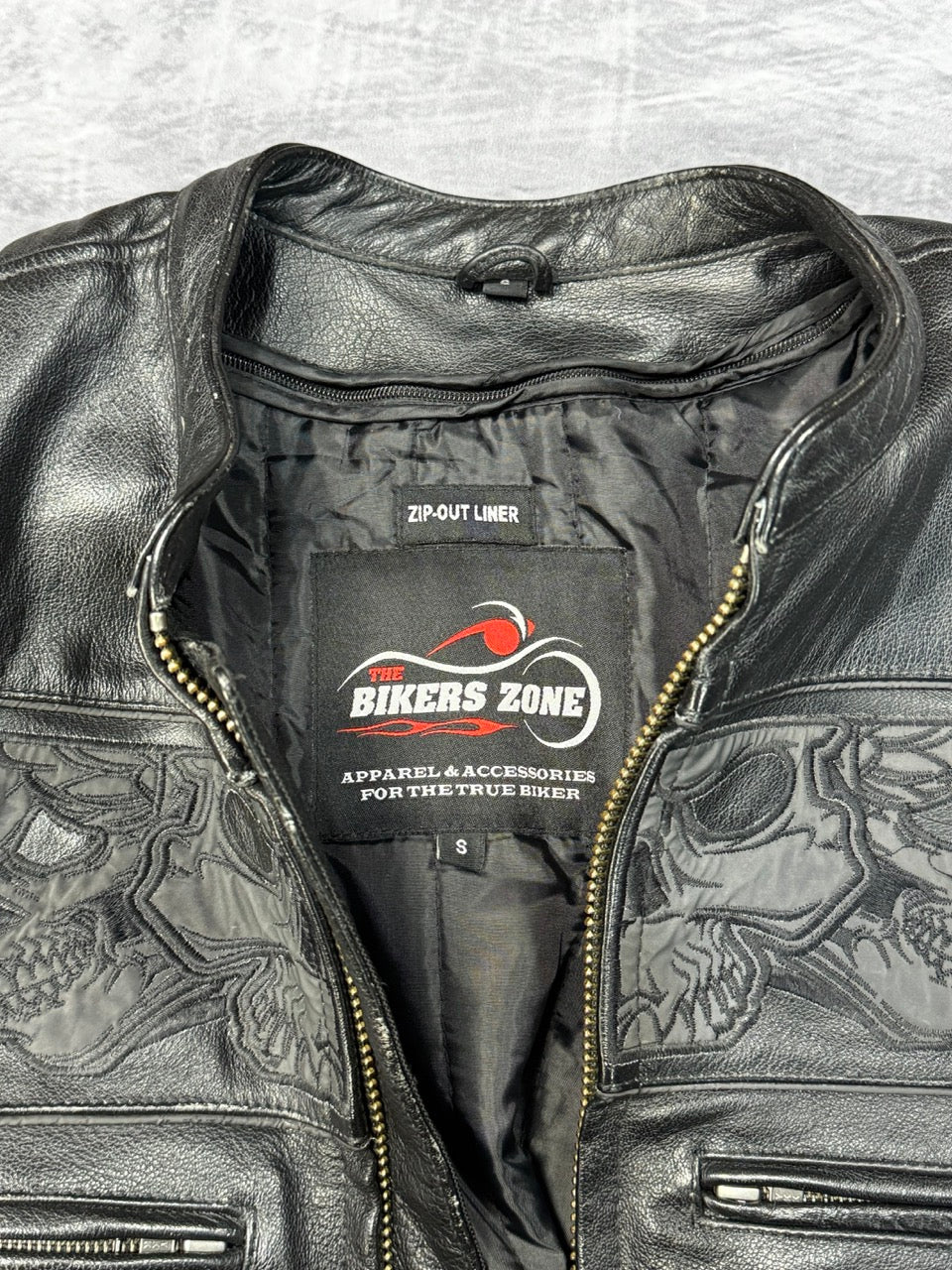 1990S BLACK BIKER JACKET - S