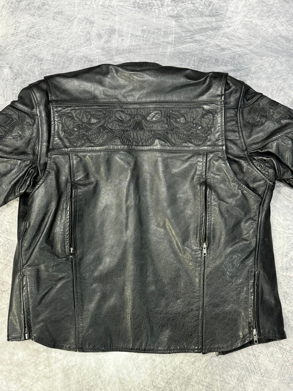 1990S BLACK BIKER JACKET - S