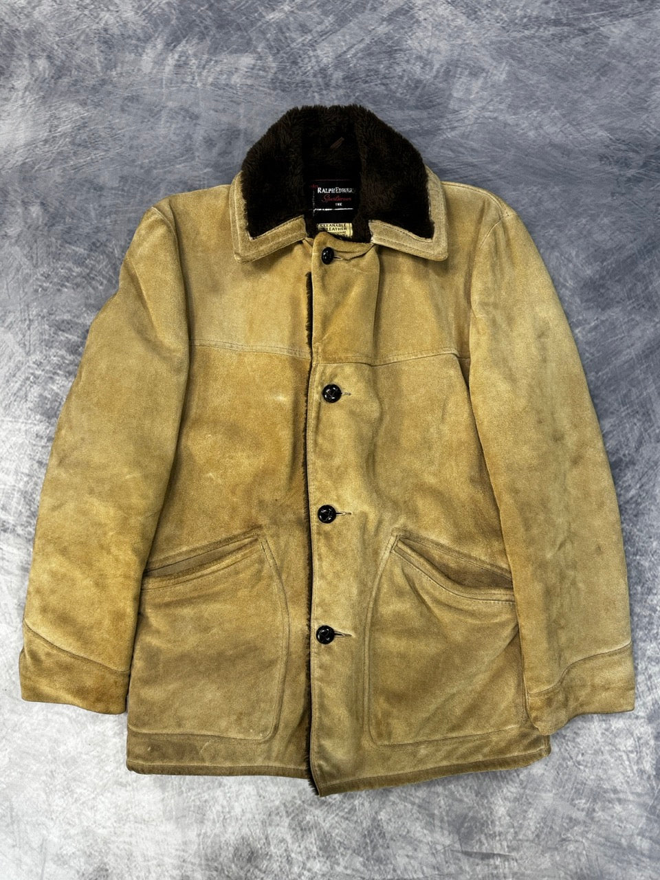 1980S TAN SUEDE LEATHER JACKET