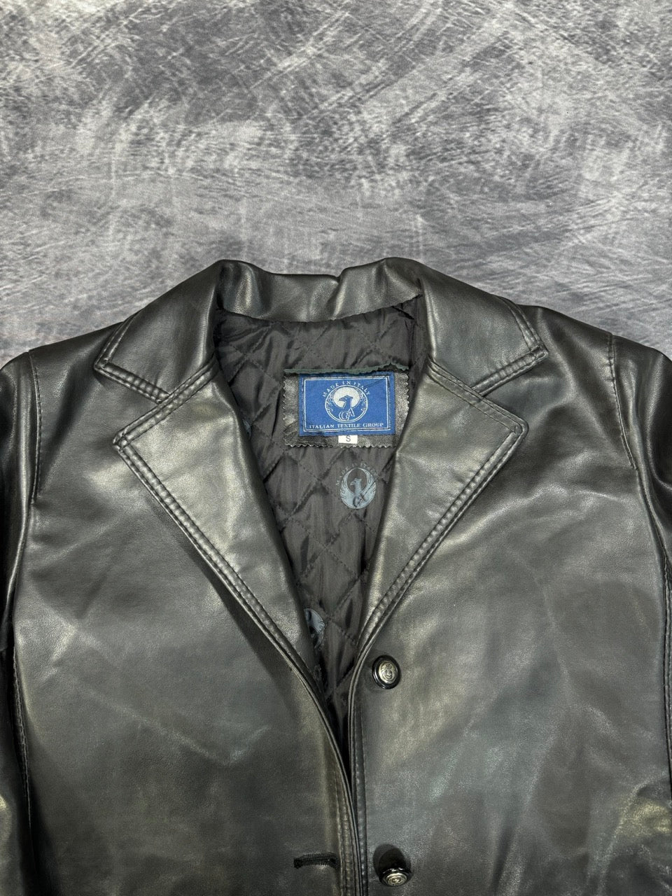1990S BLACK ITALIAN LEATHER COAT - S